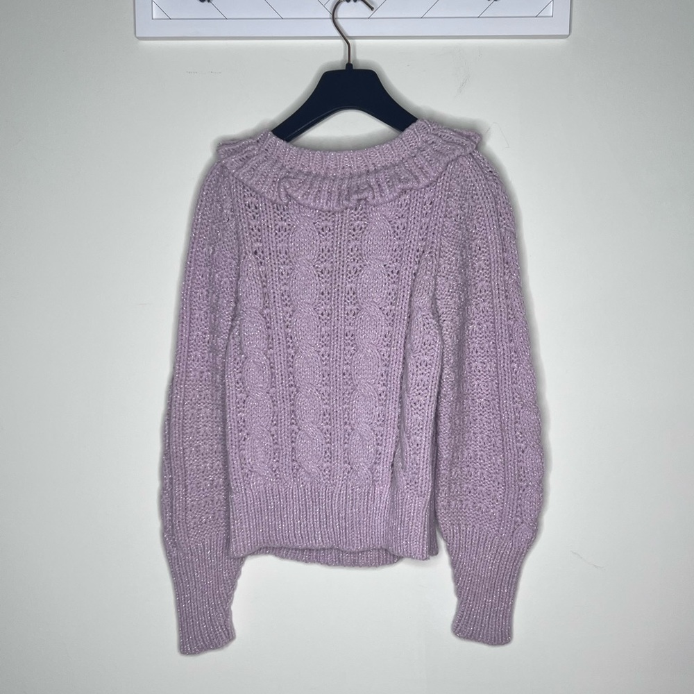 LoveShackFancy Christina Sweater in Thistle XS - Picture 7 of 7